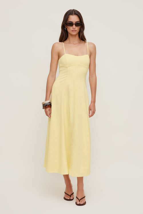 Belle Linen Midi Dress