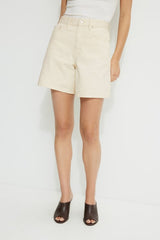 Charlie Drawstring High Rise A Line Denim Shorts