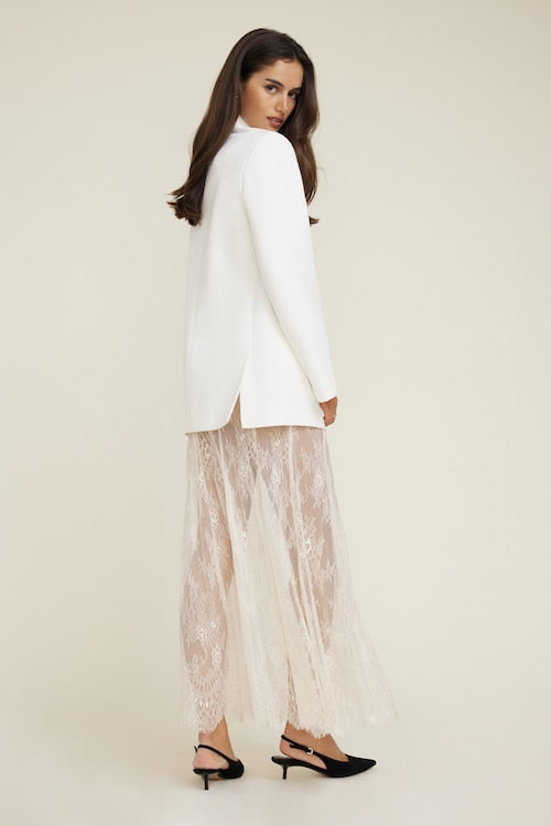 Sheer Lace Maxi Skirt