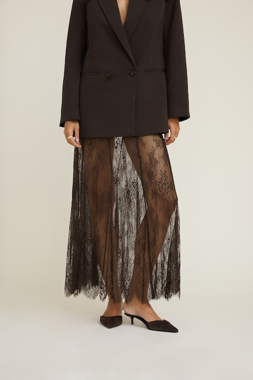 Sheer Lace Maxi Skirt