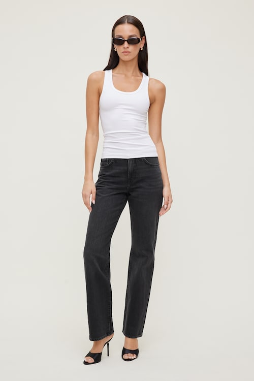 Cara Rigid High Rise Straight Leg Jeans