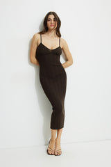 Sylvia Ribbed Midi Sweater Dress