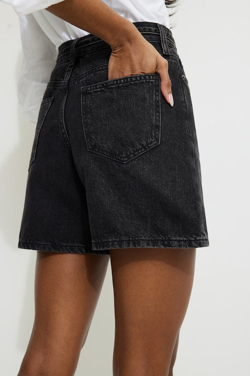 Charlie High Rise A Line Denim Shorts