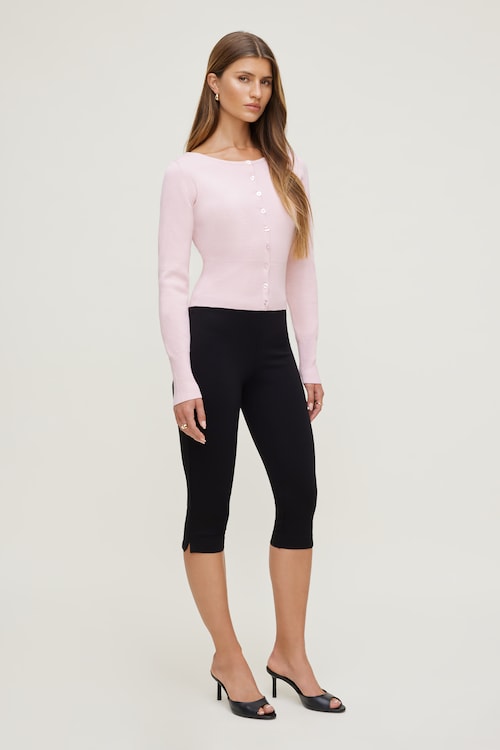 Sara Ribbed Cinch Hem Cardigan