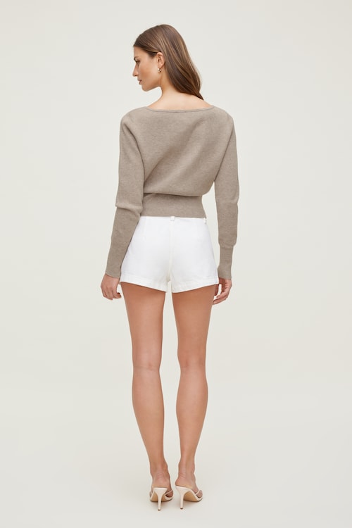 Sara Ribbed Cinch Hem Cardigan