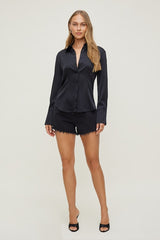 Eva Cinched Satin Shirt