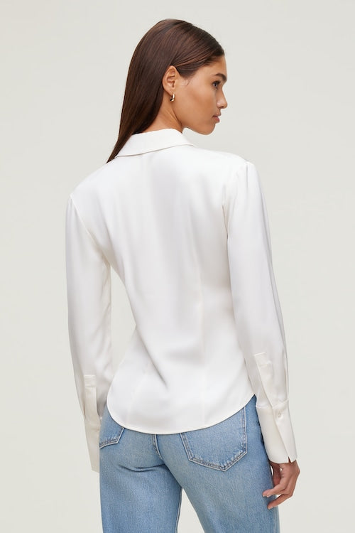 Eva Cinched Satin Shirt