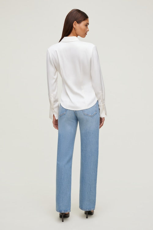 Eva Cinched Satin Shirt