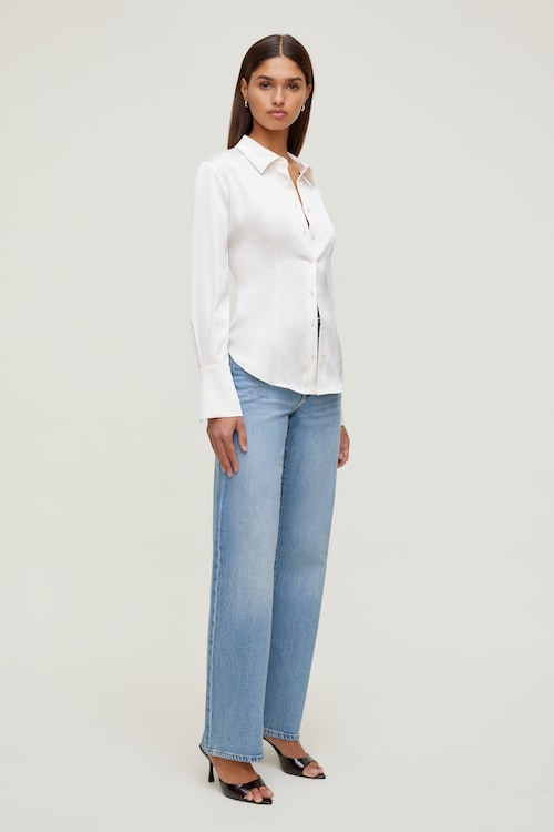 Eva Cinched Satin Shirt