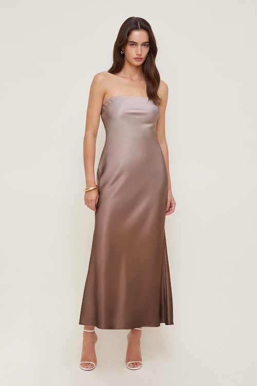 Satin Maxi Tube Dress