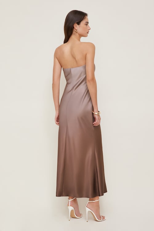 Satin Maxi Tube Dress