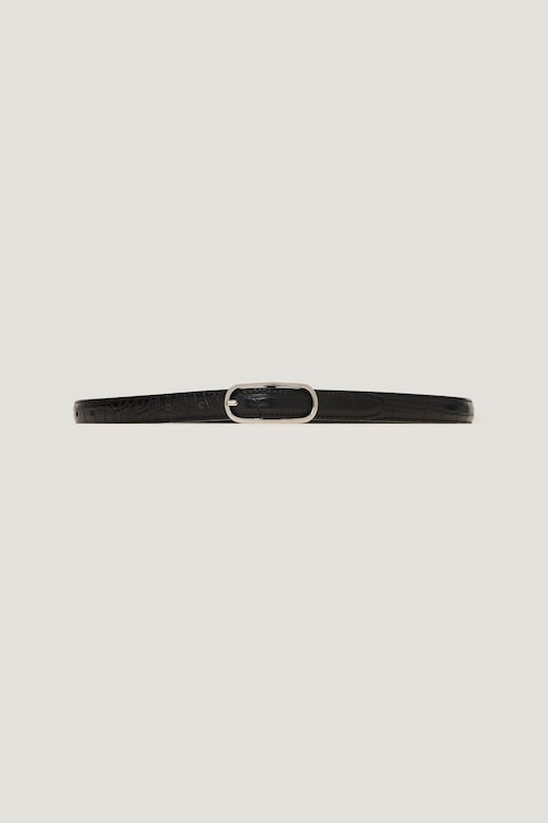 Oval Super Slim Faux Leather Belt