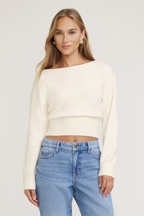 Juliet Cinched Boat Neck Sweater