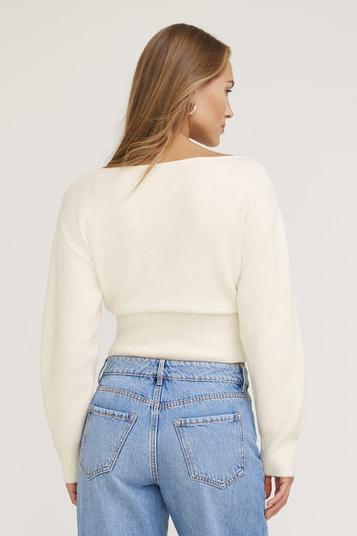 Juliet Cinched Boat Neck Sweater
