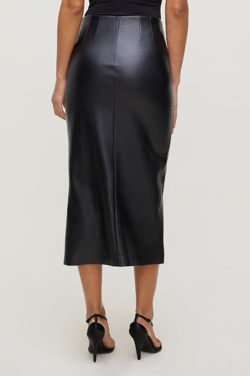 Marlow Faux Leather Midi Skirt