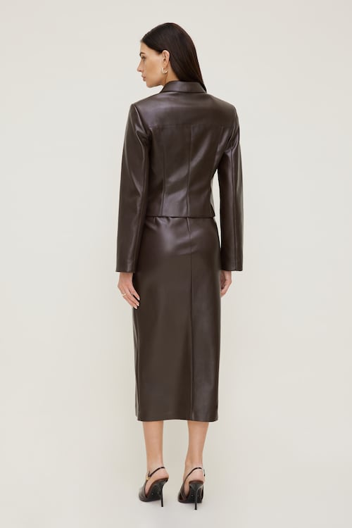 Marlow Faux Leather Midi Skirt