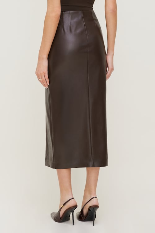 Marlow Faux Leather Midi Skirt