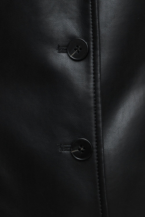 Faux Leather Trench Coat