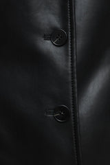 Faux Leather Trench Coat