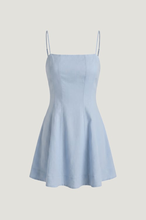 Ivory Linen Mini Dress