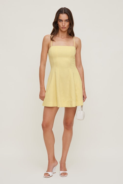 Ivory Linen Mini Dress