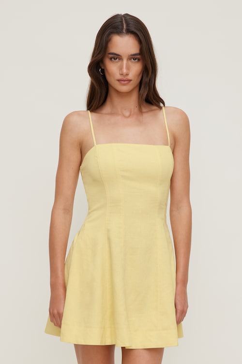 Ivory Linen Mini Dress