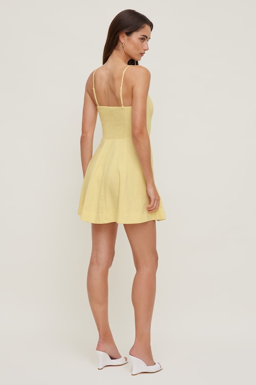 Ivory Linen Mini Dress