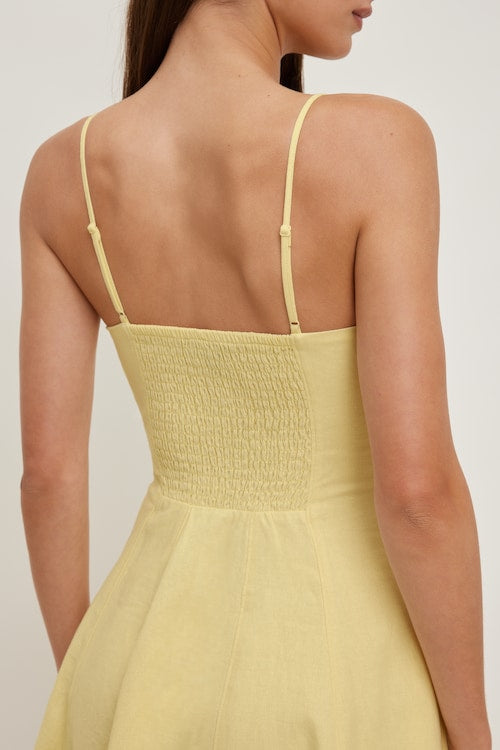 Ivory Linen Mini Dress