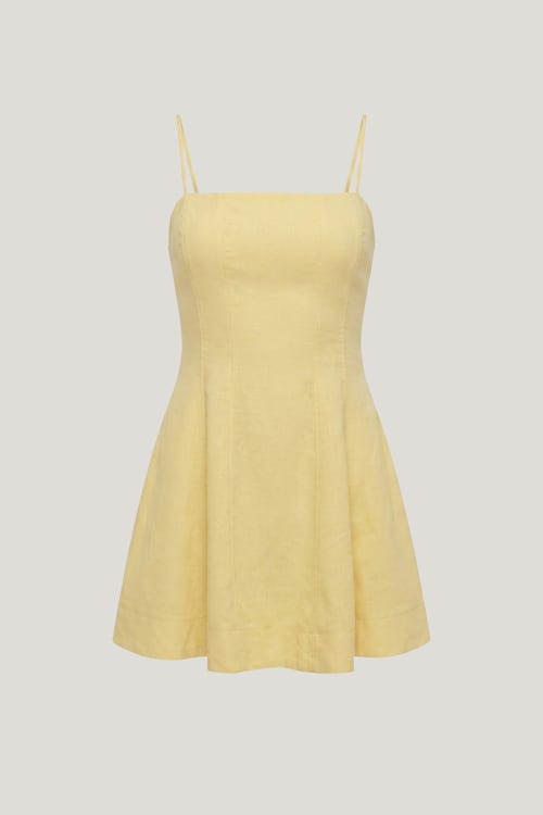Ivory Linen Mini Dress