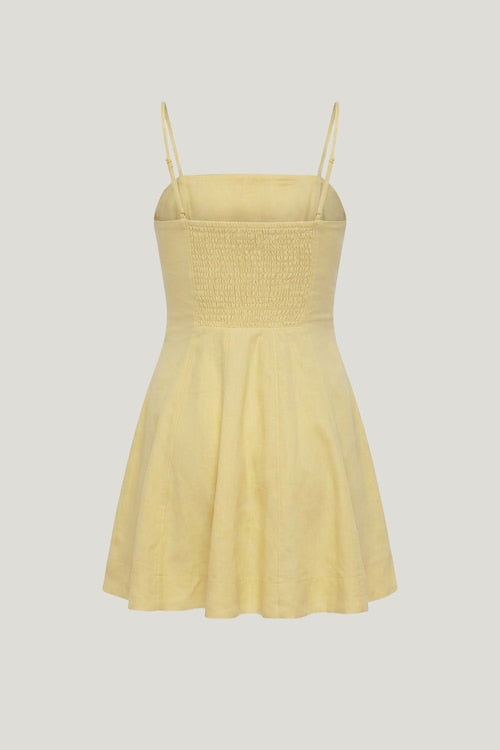 Ivory Linen Mini Dress