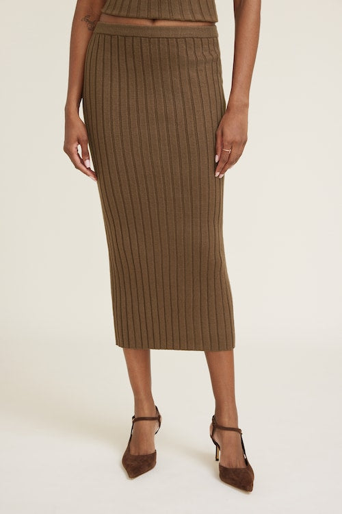 Ribbed Bodycon Maxi Skirt