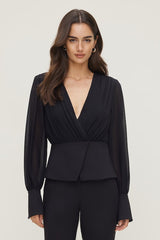 Sheer Wrap Blouse