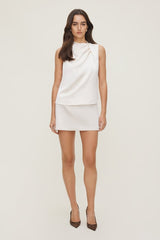 Fitted Satin Mini Skirt
