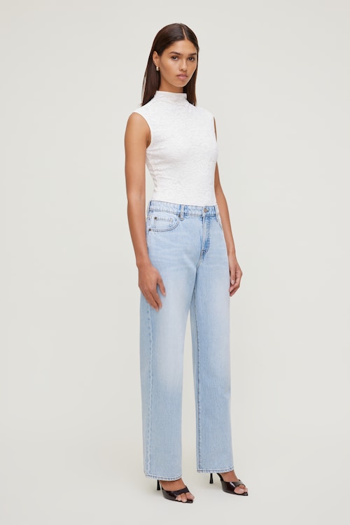 Mock Neck Lace Bodysuit