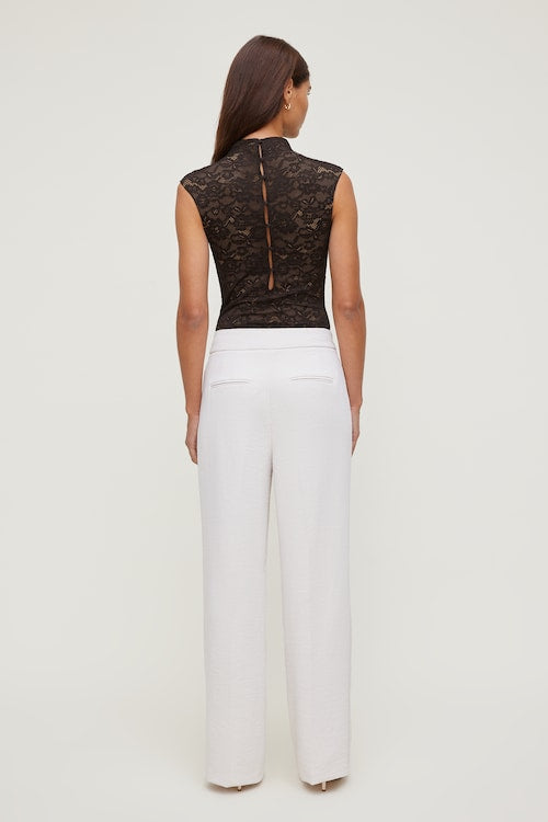 Mock Neck Lace Bodysuit
