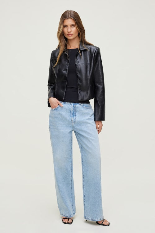 Charlotte Short Faux Leather Jacket