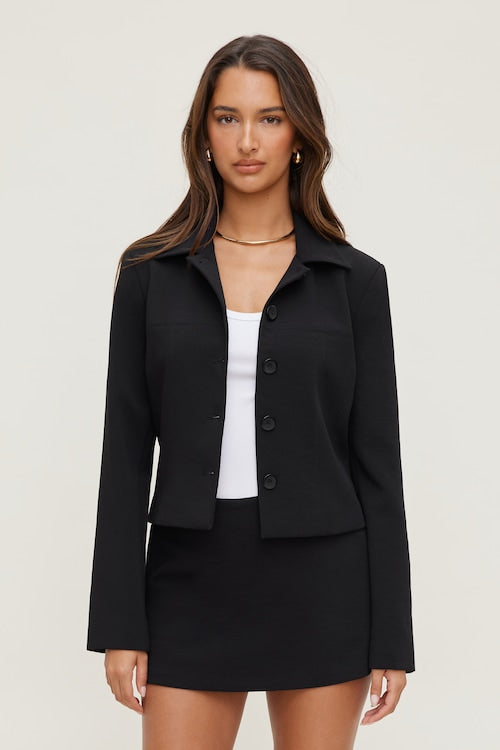 Charlotte Short Faux Leather Jacket