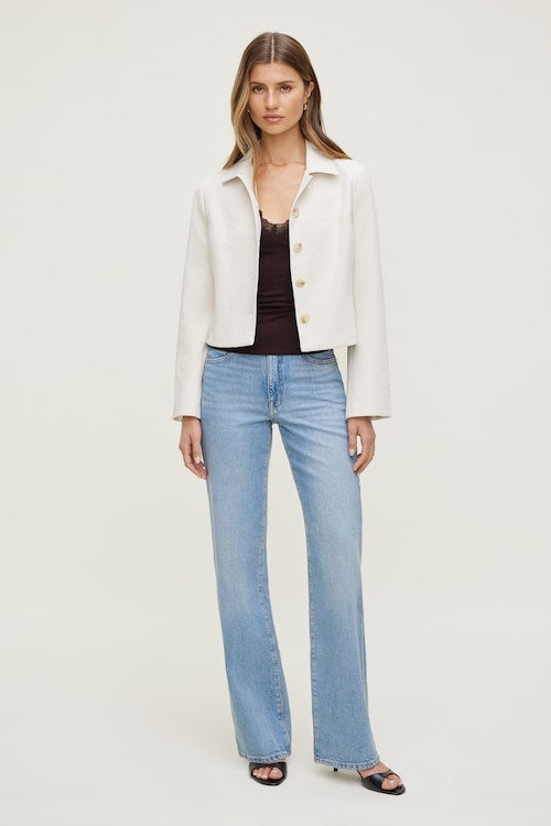 Charlotte Short Faux Leather Jacket