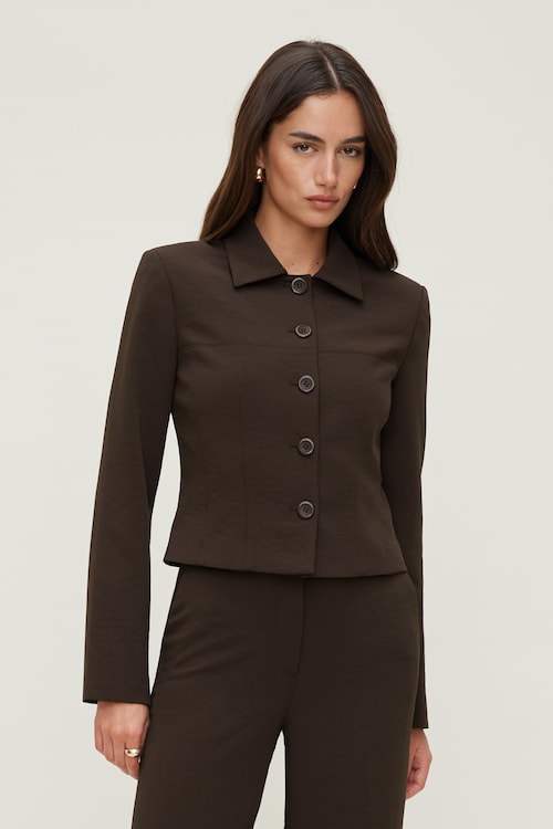 Charlotte Short Faux Leather Jacket