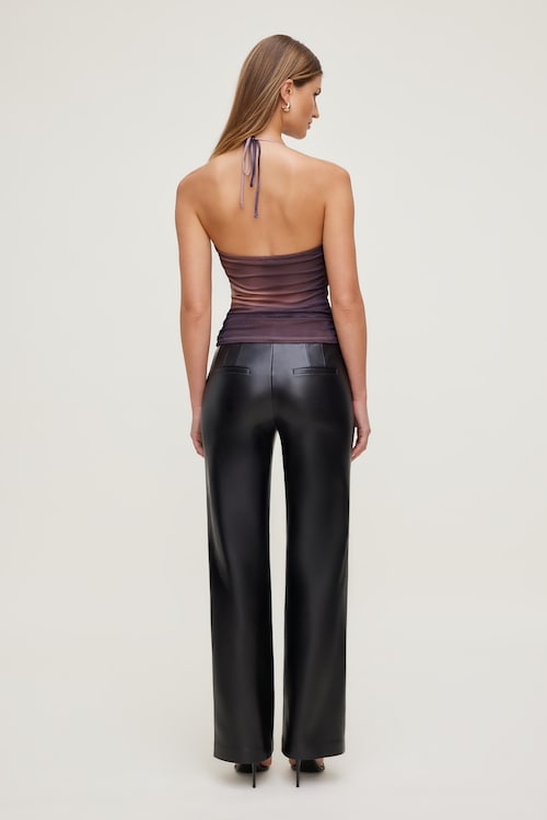 Mesh Cowl Halter Top