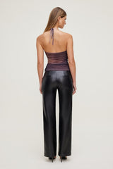 Mesh Cowl Halter Top