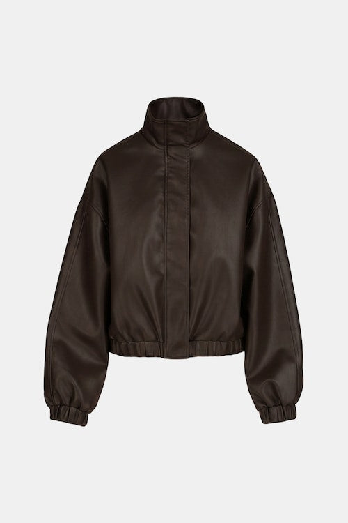 Brynn Faux Leather Bomber Jacket