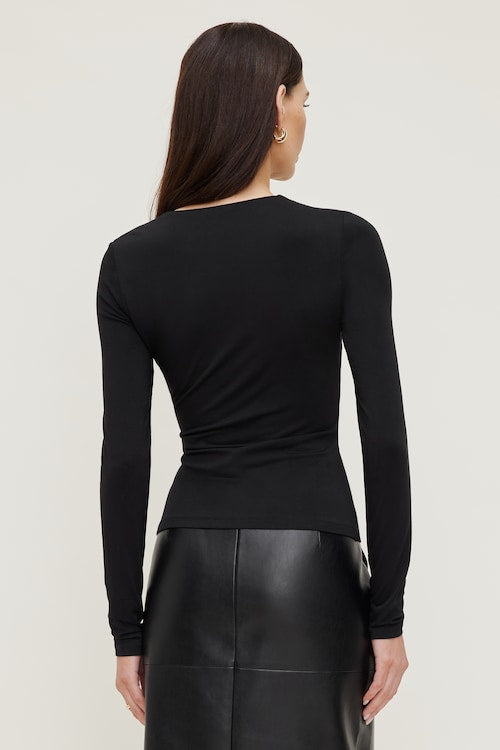 Draped Long Sleeve Top