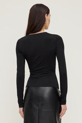 Draped Long Sleeve Top