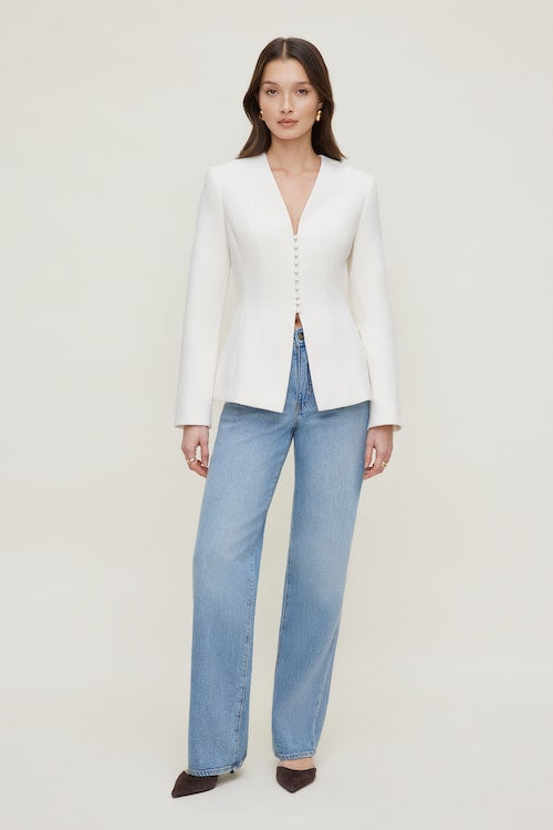 Plunge Small Button Blazer