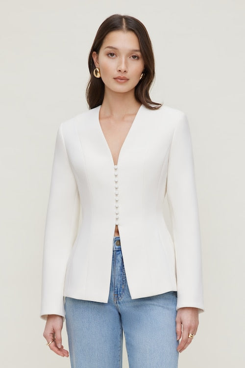 Plunge Small Button Blazer