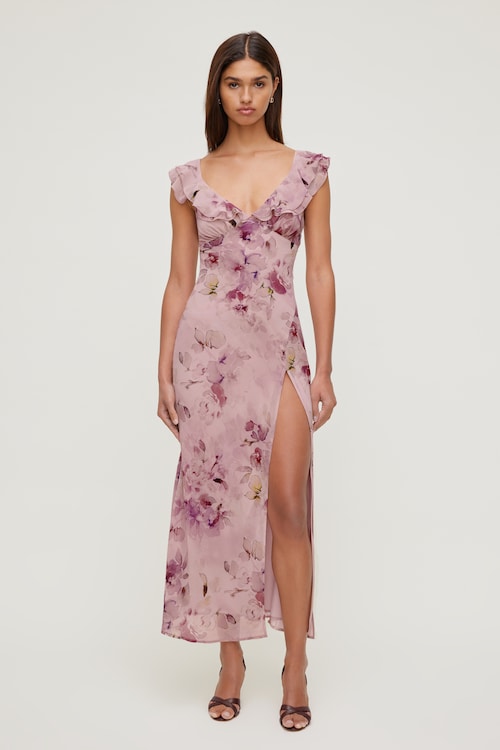 Floral Ruffle Maxi Dress