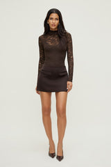 Mock Neck Lace Bodysuit