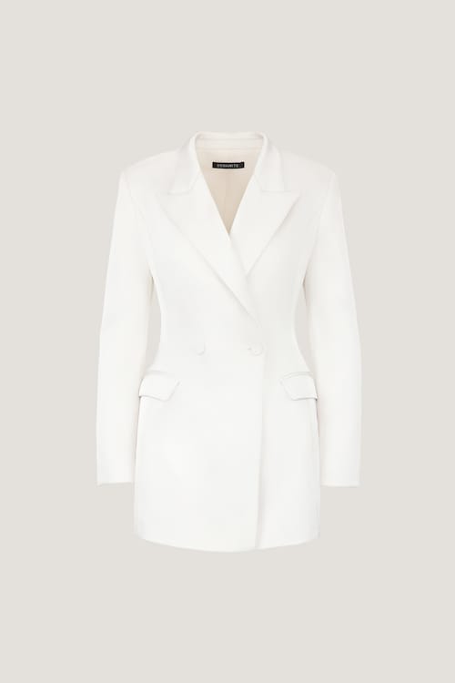 Chrishelle Satin Blazer Romper Mini Dress
