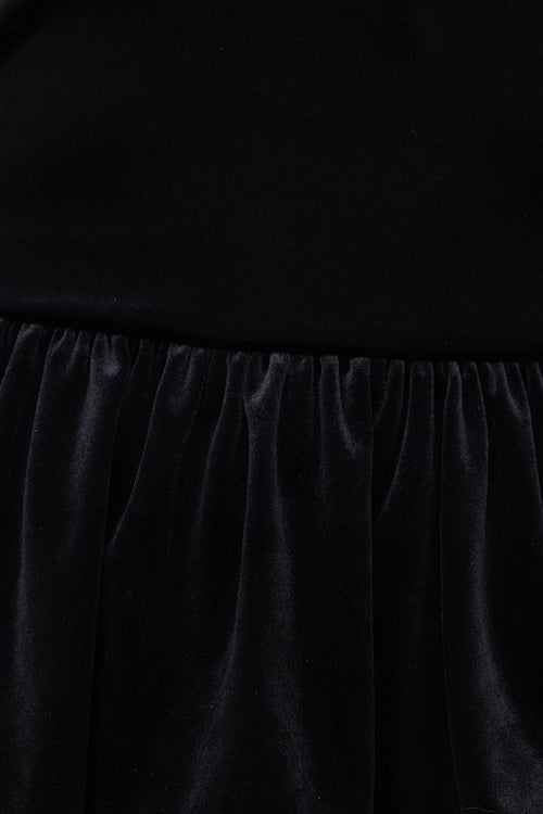 Peplum Velvet Tube Top